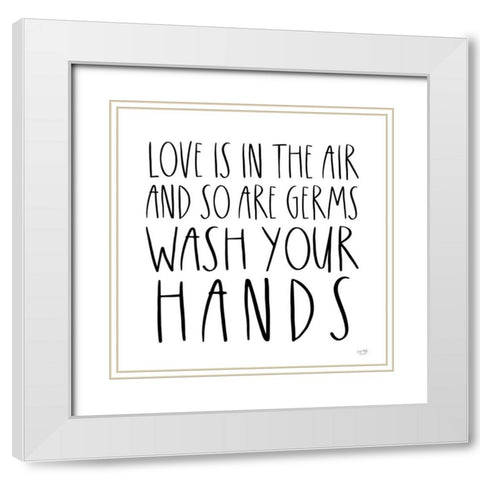 Wash Your Hands White Modern Wood Framed Art Print with Double Matting by Lux + Me Designs