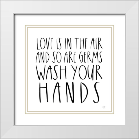 Wash Your Hands White Modern Wood Framed Art Print with Double Matting by Lux + Me Designs