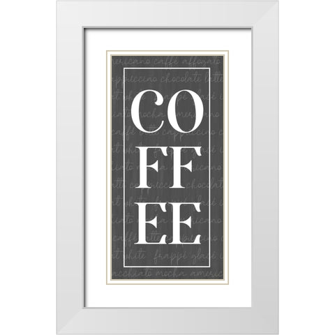 COFFEE    White Modern Wood Framed Art Print with Double Matting by Lux + Me Designs