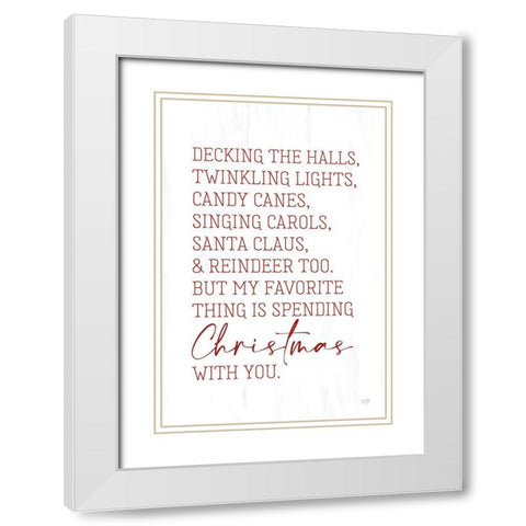 Christmas Favorites White Modern Wood Framed Art Print with Double Matting by Lux + Me Designs