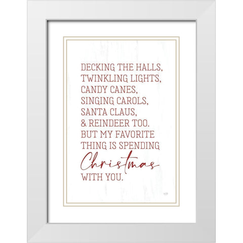 Christmas Favorites White Modern Wood Framed Art Print with Double Matting by Lux + Me Designs