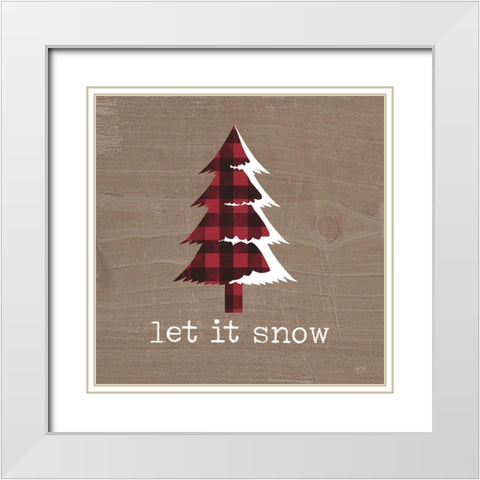 Let It Snow   White Modern Wood Framed Art Print with Double Matting by Lux + Me Designs