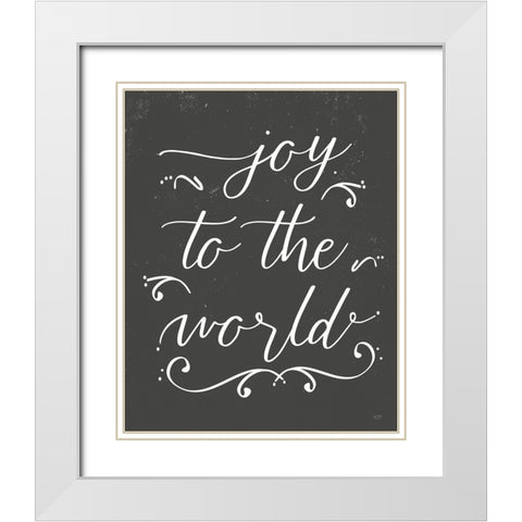 Joy to the World    White Modern Wood Framed Art Print with Double Matting by Lux + Me Designs