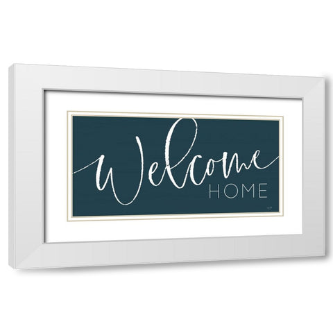 Welcome Home White Modern Wood Framed Art Print with Double Matting by Lux + Me Designs