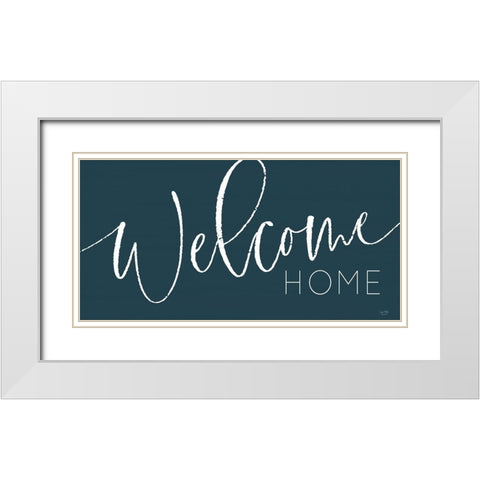 Welcome Home White Modern Wood Framed Art Print with Double Matting by Lux + Me Designs