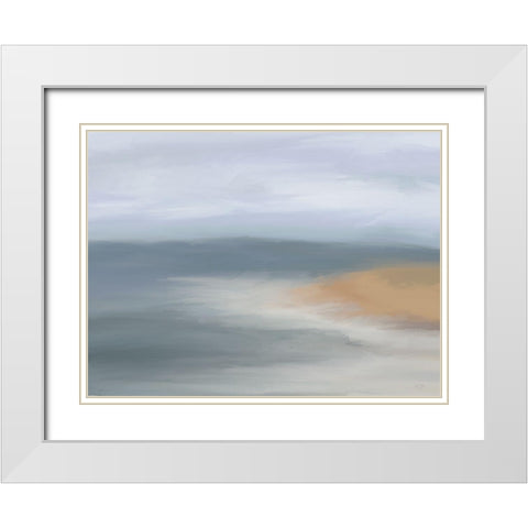 Harbor Shore White Modern Wood Framed Art Print with Double Matting by Lux + Me Designs