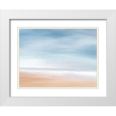 Honors Beach White Modern Wood Framed Art Print with Double Matting by Lux + Me Designs