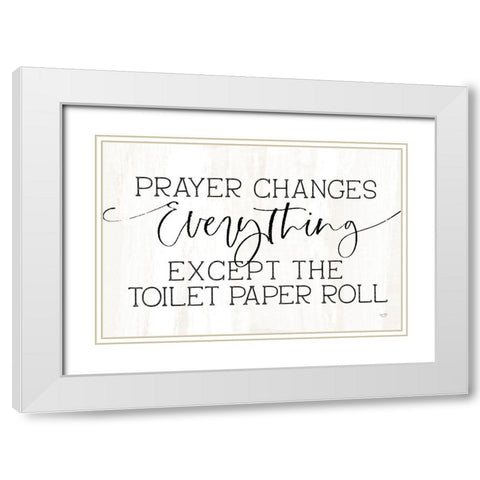 Toilet Paper Roll White Modern Wood Framed Art Print with Double Matting by Lux + Me Designs