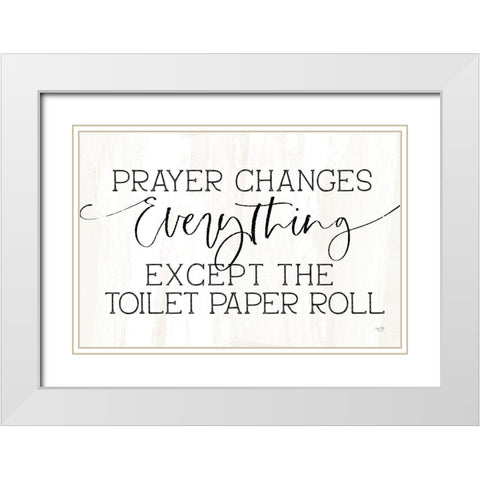 Toilet Paper Roll White Modern Wood Framed Art Print with Double Matting by Lux + Me Designs
