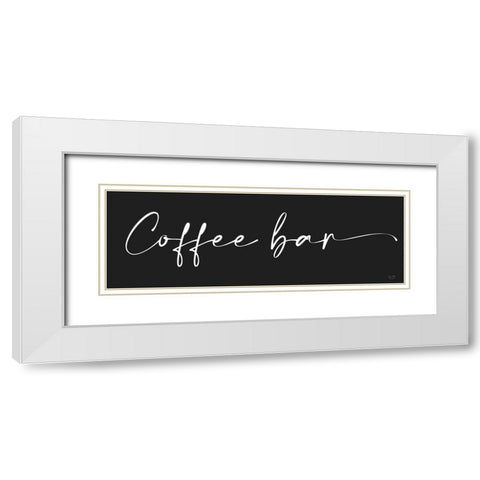 Coffee Bar     White Modern Wood Framed Art Print with Double Matting by Lux + Me Designs