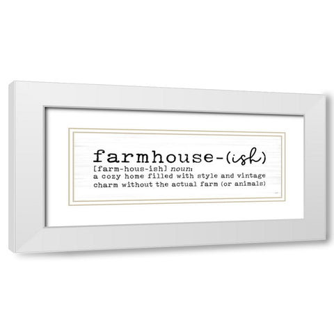 Farmhouse-ish White Modern Wood Framed Art Print with Double Matting by Lux + Me Designs