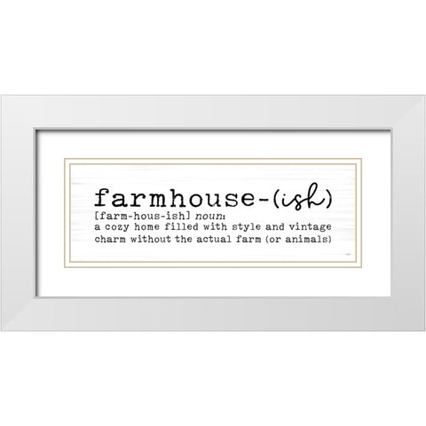 Farmhouse-ish White Modern Wood Framed Art Print with Double Matting by Lux + Me Designs