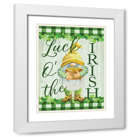 Luck O the Irish White Modern Wood Framed Art Print with Double Matting by Lux + Me Designs