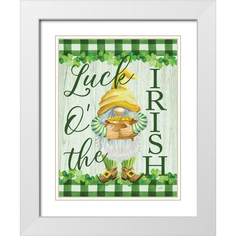 Luck O the Irish White Modern Wood Framed Art Print with Double Matting by Lux + Me Designs