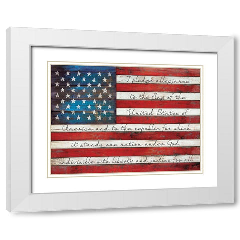 Pledge of Allegiance White Modern Wood Framed Art Print with Double Matting by Rae, Marla