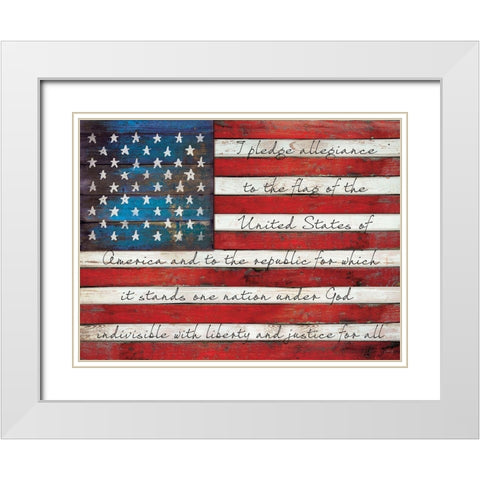 Pledge of Allegiance White Modern Wood Framed Art Print with Double Matting by Rae, Marla