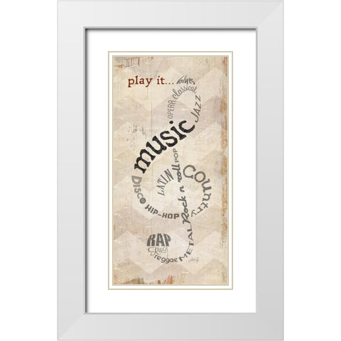 Play It White Modern Wood Framed Art Print with Double Matting by Rae, Marla