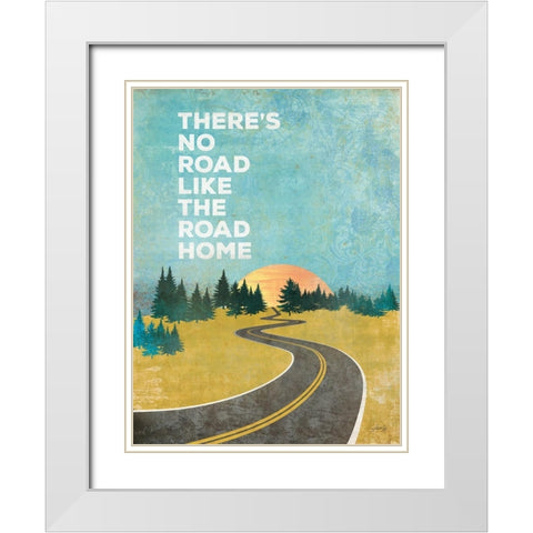 The Road Home White Modern Wood Framed Art Print with Double Matting by Rae, Marla