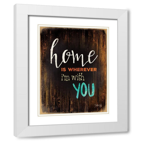 Home Is White Modern Wood Framed Art Print with Double Matting by Rae, Marla