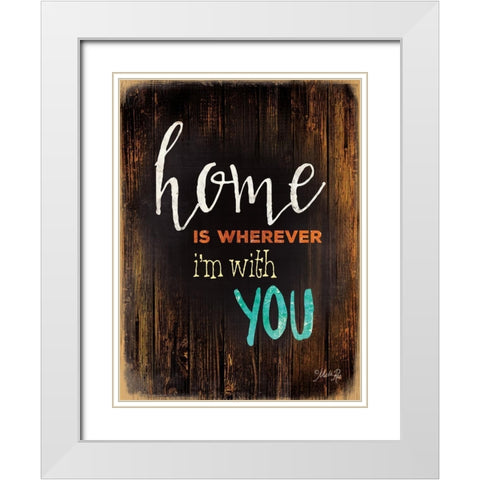 Home Is White Modern Wood Framed Art Print with Double Matting by Rae, Marla