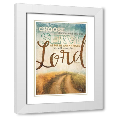 Serve the Lord White Modern Wood Framed Art Print with Double Matting by Rae, Marla