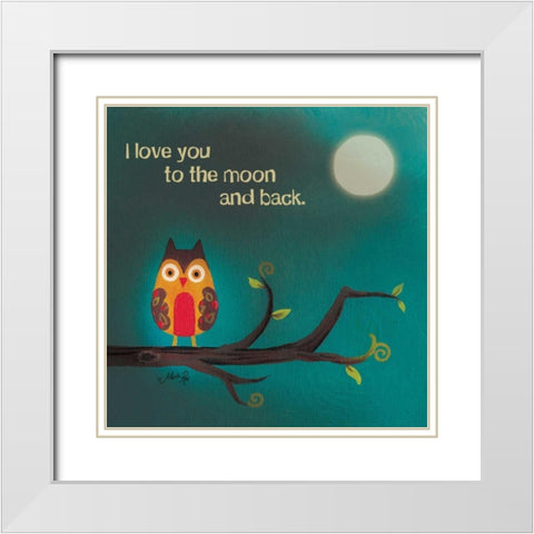 To the Moon I White Modern Wood Framed Art Print with Double Matting by Rae, Marla