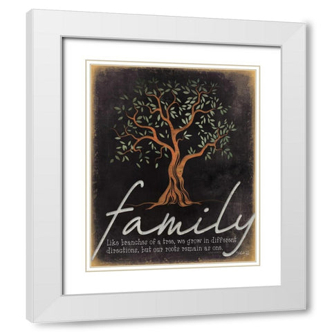 Family - Like Branches of a Tree White Modern Wood Framed Art Print with Double Matting by Rae, Marla