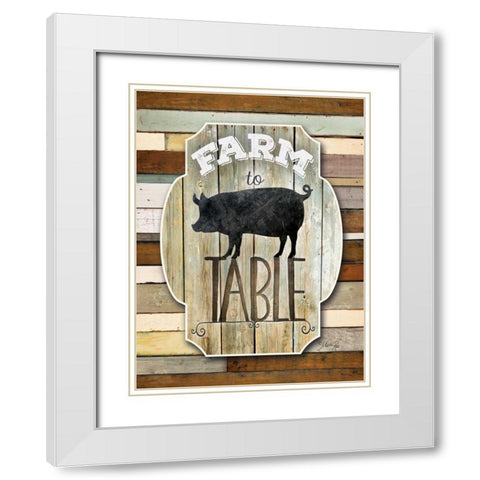 Farm to Table White Modern Wood Framed Art Print with Double Matting by Rae, Marla