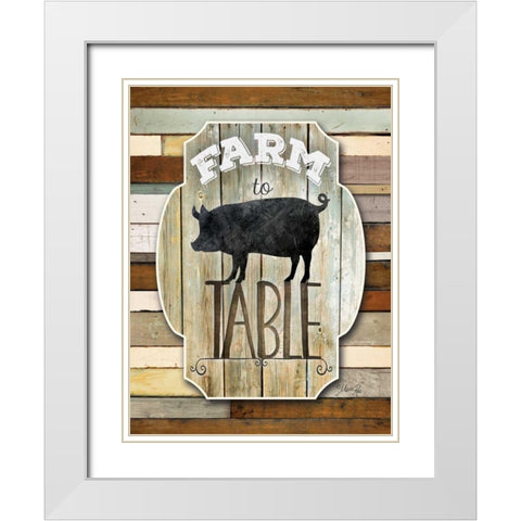 Farm to Table White Modern Wood Framed Art Print with Double Matting by Rae, Marla