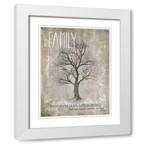 Family - Like Branches of a Tree White Modern Wood Framed Art Print with Double Matting by Rae, Marla