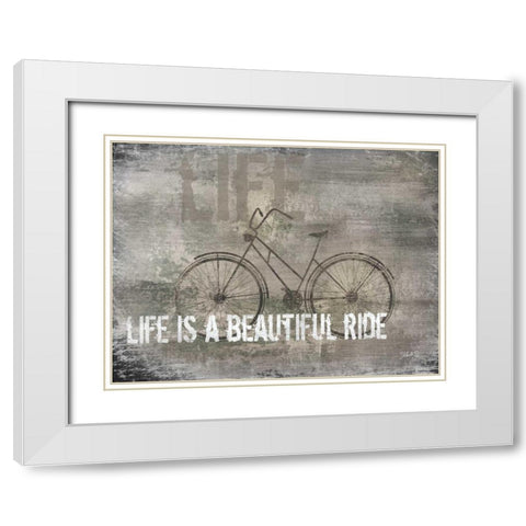Life is a Beautiful Ride White Modern Wood Framed Art Print with Double Matting by Rae, Marla