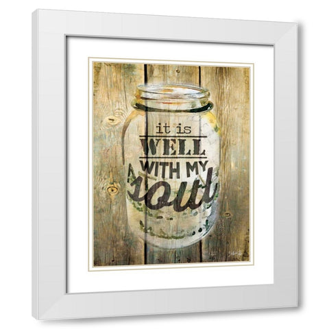 It is Well With My Soul White Modern Wood Framed Art Print with Double Matting by Rae, Marla