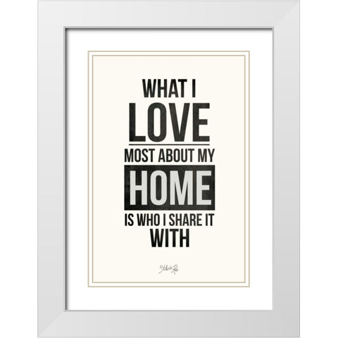 My Home White Modern Wood Framed Art Print with Double Matting by Rae, Marla