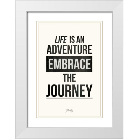 Embrace the Journey White Modern Wood Framed Art Print with Double Matting by Rae, Marla