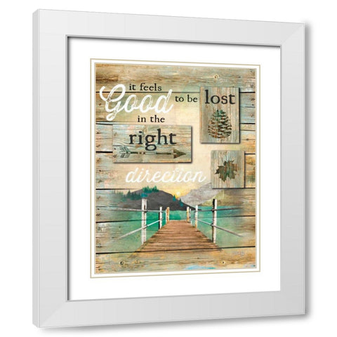 The Right Direction White Modern Wood Framed Art Print with Double Matting by Rae, Marla