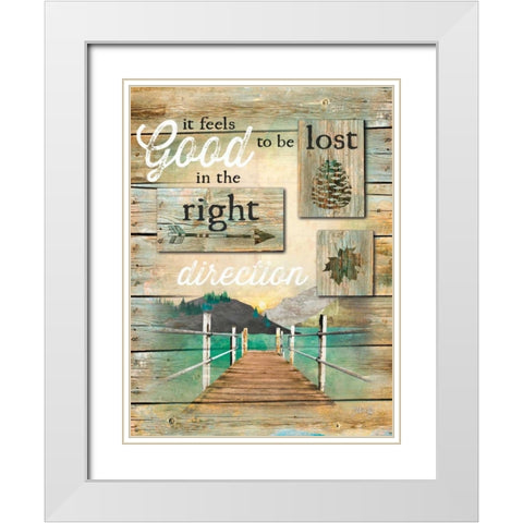 The Right Direction White Modern Wood Framed Art Print with Double Matting by Rae, Marla