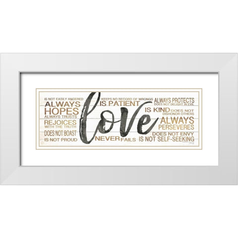 Love White Modern Wood Framed Art Print with Double Matting by Rae, Marla