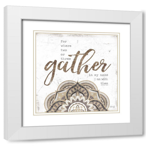 Gather White Modern Wood Framed Art Print with Double Matting by Rae, Marla