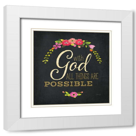 All Things are Possible White Modern Wood Framed Art Print with Double Matting by Rae, Marla