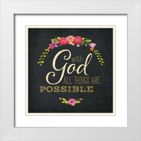 All Things are Possible White Modern Wood Framed Art Print with Double Matting by Rae, Marla