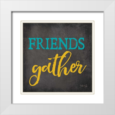 Friends Gather White Modern Wood Framed Art Print with Double Matting by Rae, Marla