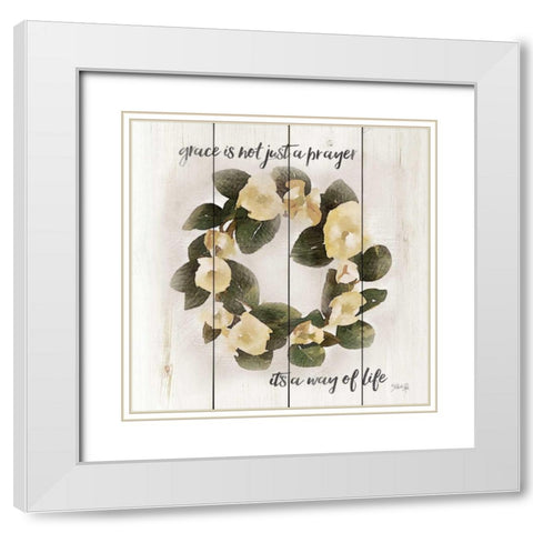 Grace, Its a Way of Life White Modern Wood Framed Art Print with Double Matting by Rae, Marla