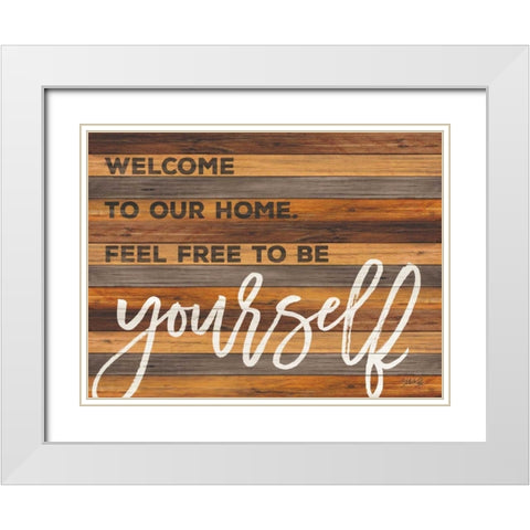 Be Yourself White Modern Wood Framed Art Print with Double Matting by Rae, Marla