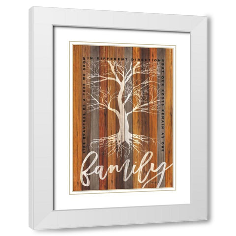 Family Roots White Modern Wood Framed Art Print with Double Matting by Rae, Marla