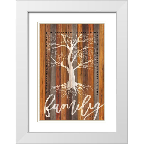 Family Roots White Modern Wood Framed Art Print with Double Matting by Rae, Marla