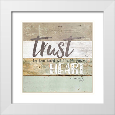 Trust in the Lord White Modern Wood Framed Art Print with Double Matting by Rae, Marla