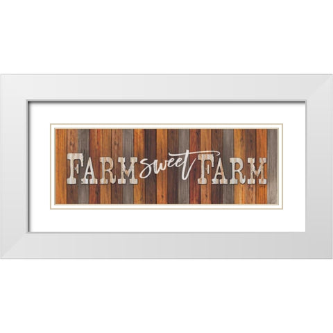 Farm Sweet Farm White Modern Wood Framed Art Print with Double Matting by Rae, Marla
