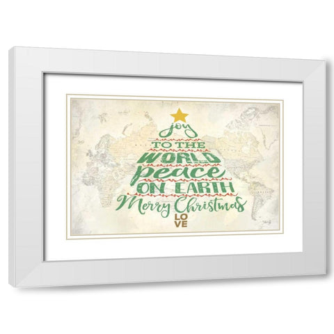 Joy to the World White Modern Wood Framed Art Print with Double Matting by Rae, Marla