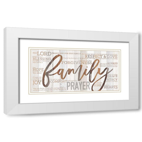 Family Prayer White Modern Wood Framed Art Print with Double Matting by Rae, Marla