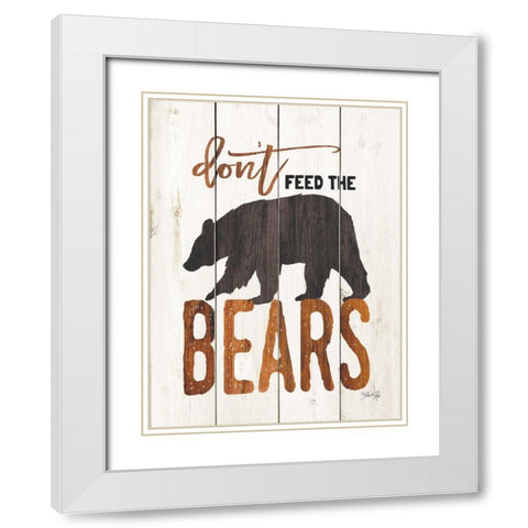 Dont Feed the Bears White Modern Wood Framed Art Print with Double Matting by Rae, Marla